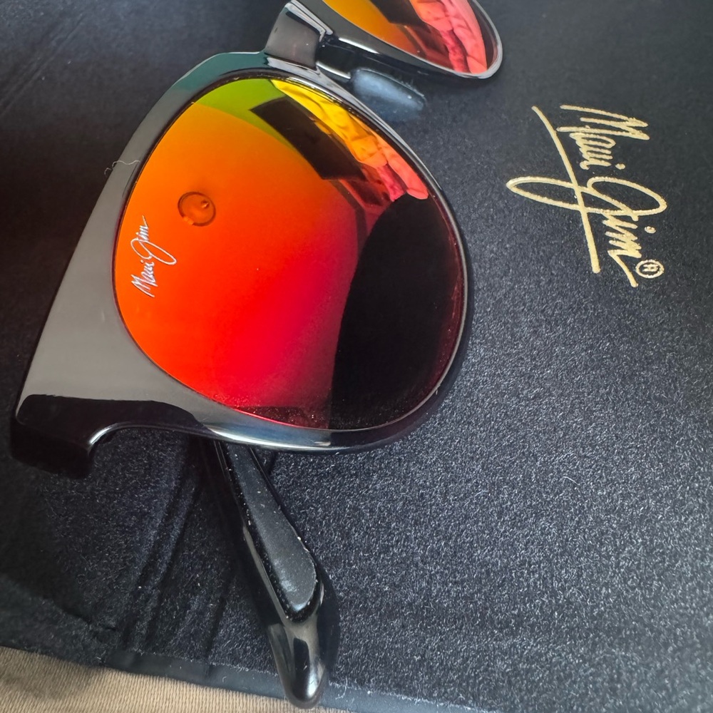Maui Jim Black Sunglasses with Red Lenses